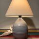 Old Blue Enamels EnamelSed Earth Ball Lamp Signed Blue - Vintage Cream Lamp