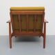 1960s armchair in teak, fabric mustard yellow
