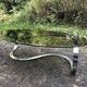 Coffee table smoked glass and chrome metal foot