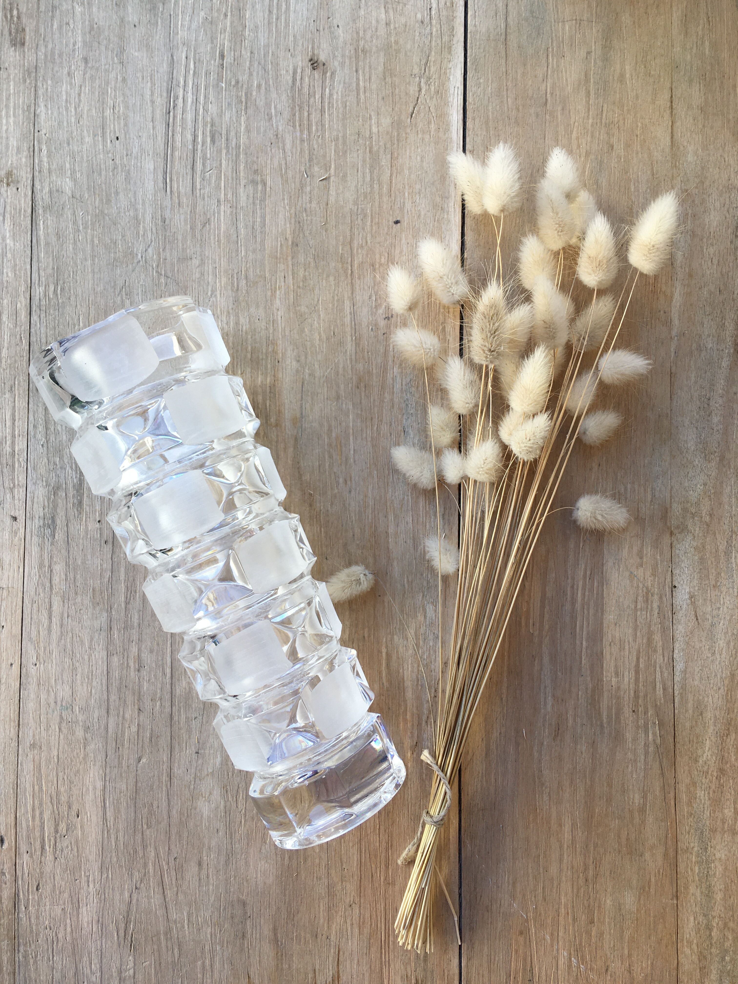Vintage Cristal d'Arques vase in frosted glass