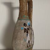 Vintage Egyptian Patterned Pitcher Vase