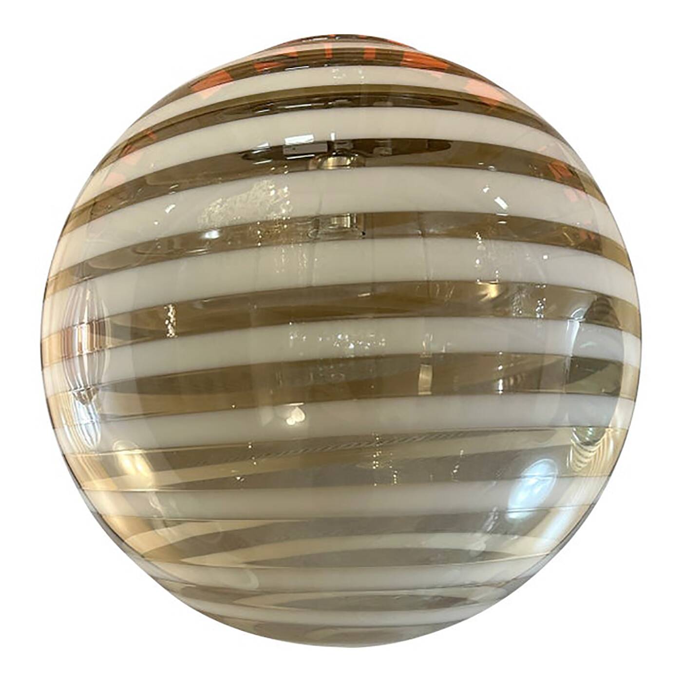 Italian Murano Style Glass Swirling Multicolors Pendant Sphere