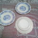 Assorted 8 old blue dessert plates