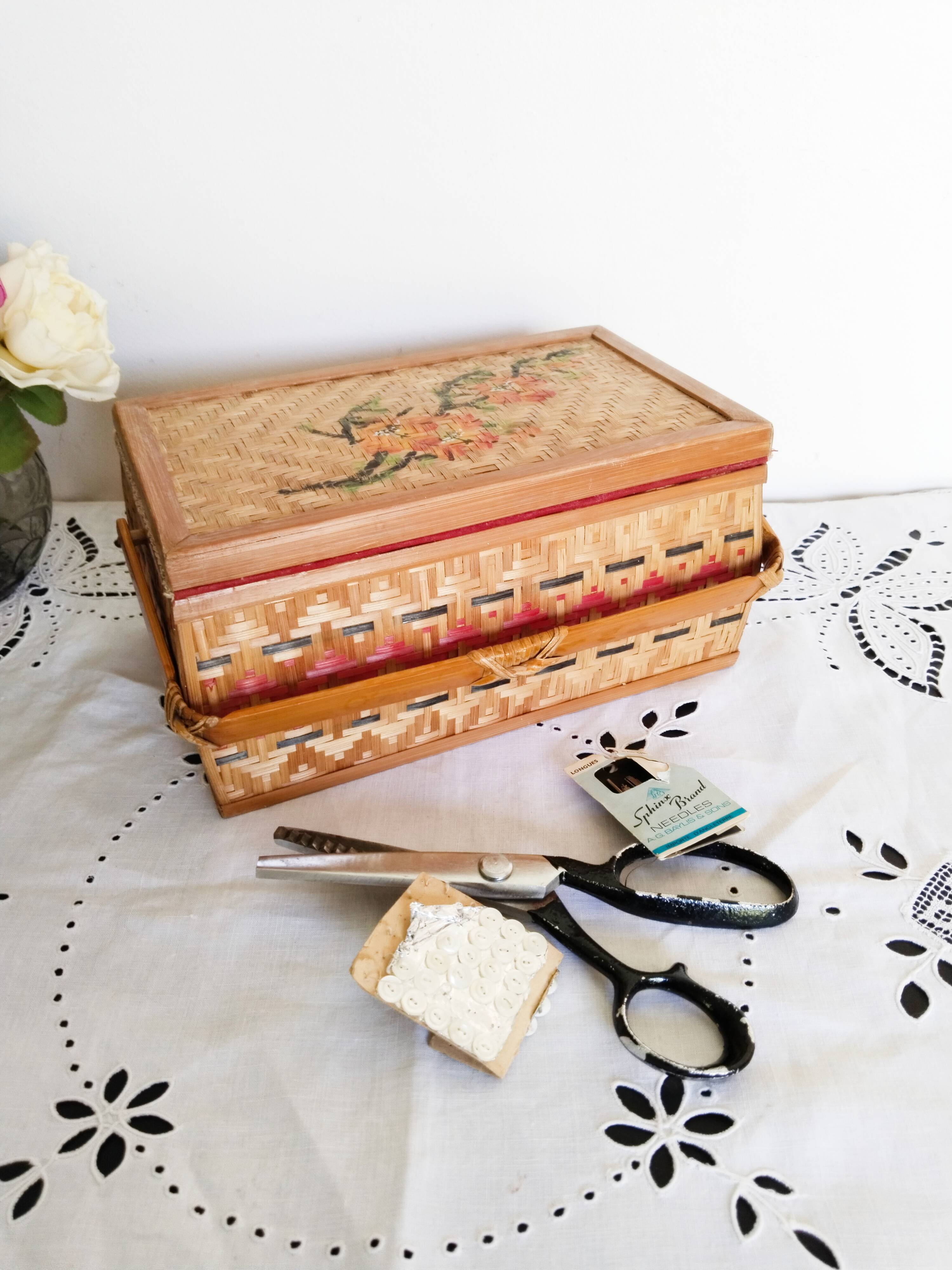 Sewing box, rattan worker