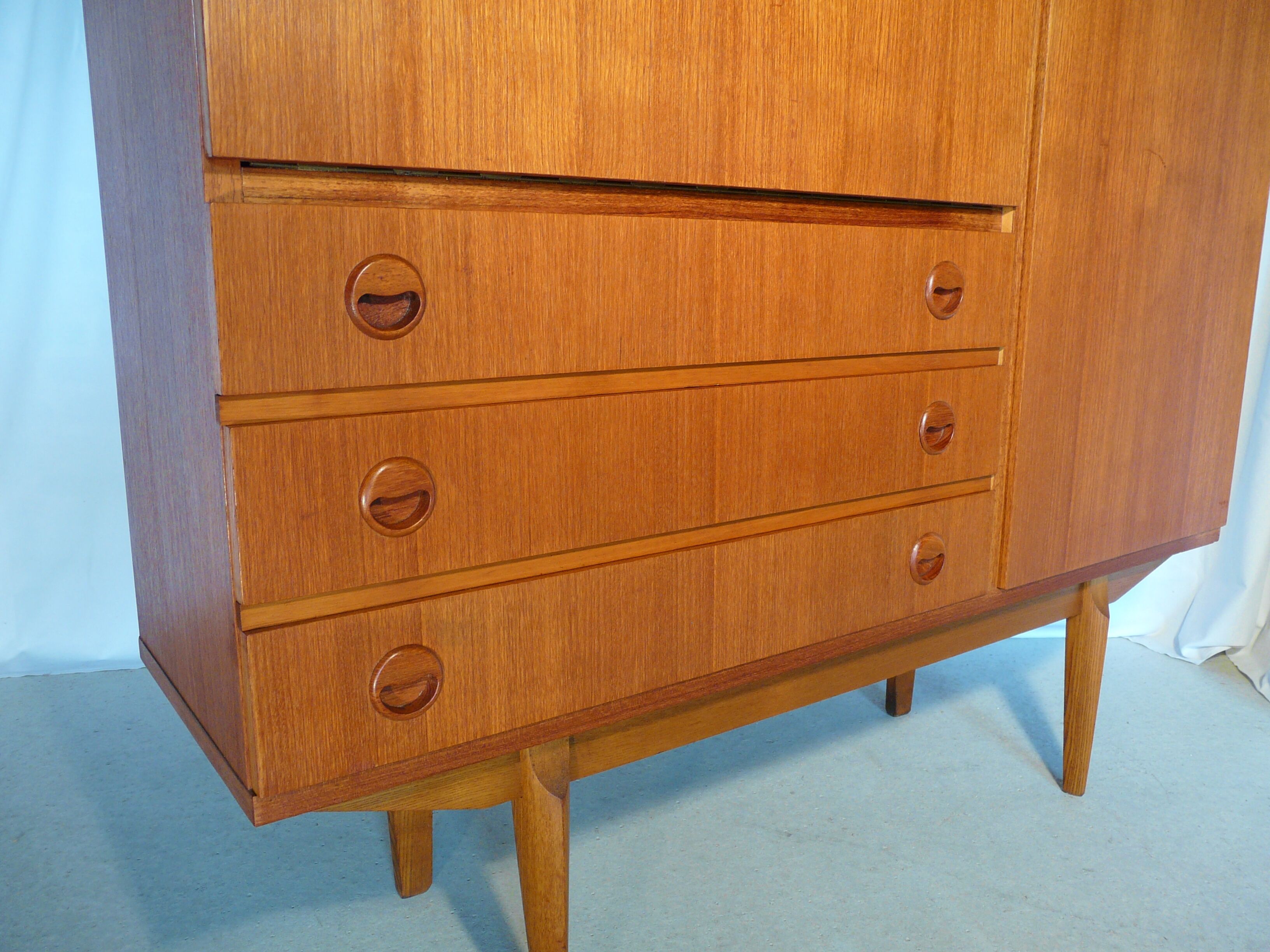 Scandinavian teak bar and dresser furniture