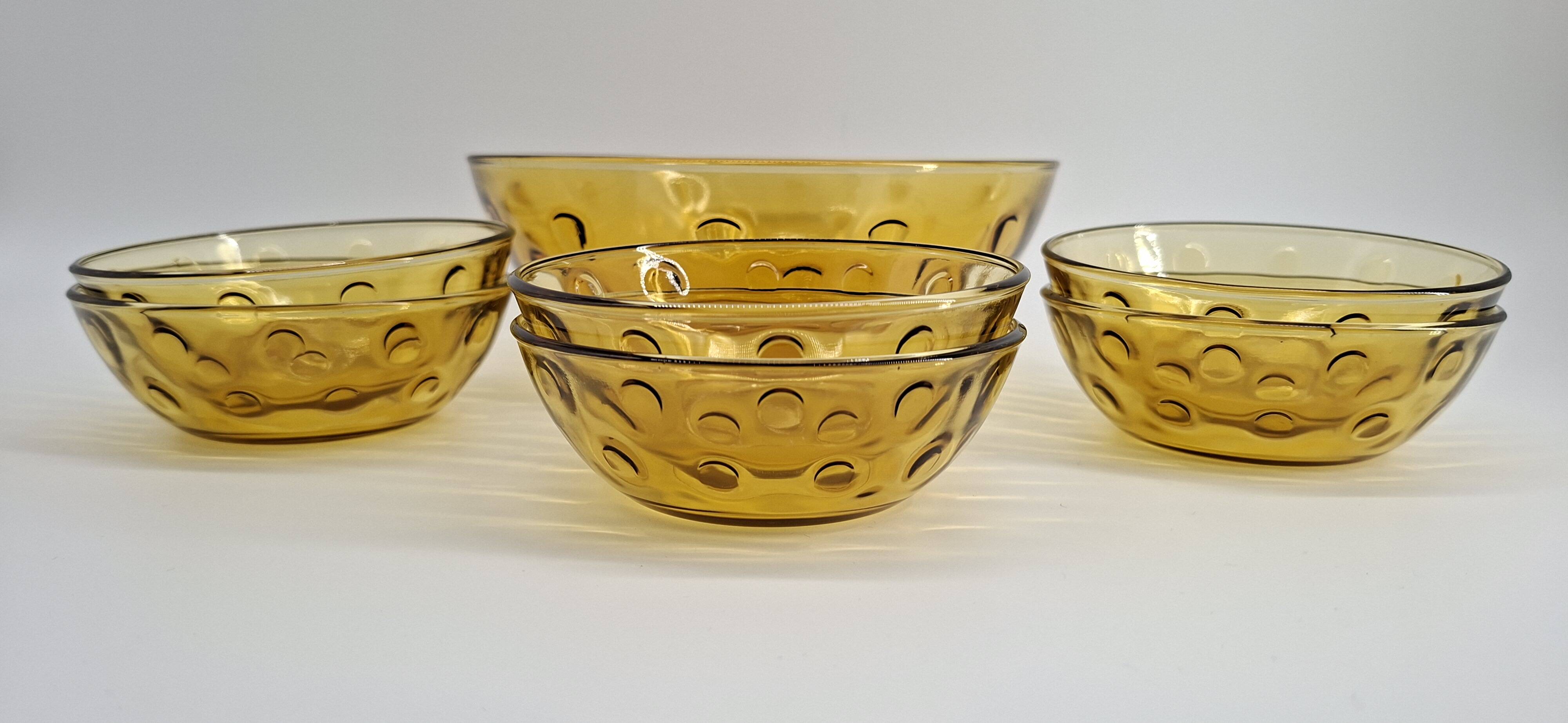 Amber glass dessert service - 1970