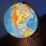 Grand Globe Terrestre Vintage • Verre • Laiton • Columbia Duo • Space Age • 1960