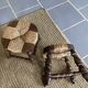 Paire de tabourets bois et paille vintage