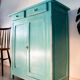 Parisian water green sideboard, patinated wood, 1950