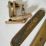 Cleanliness plate and bronze door handles