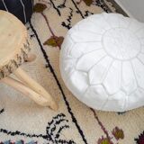 Moroccan leather pouf
