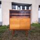 Glass bar veneered wood 50s compass