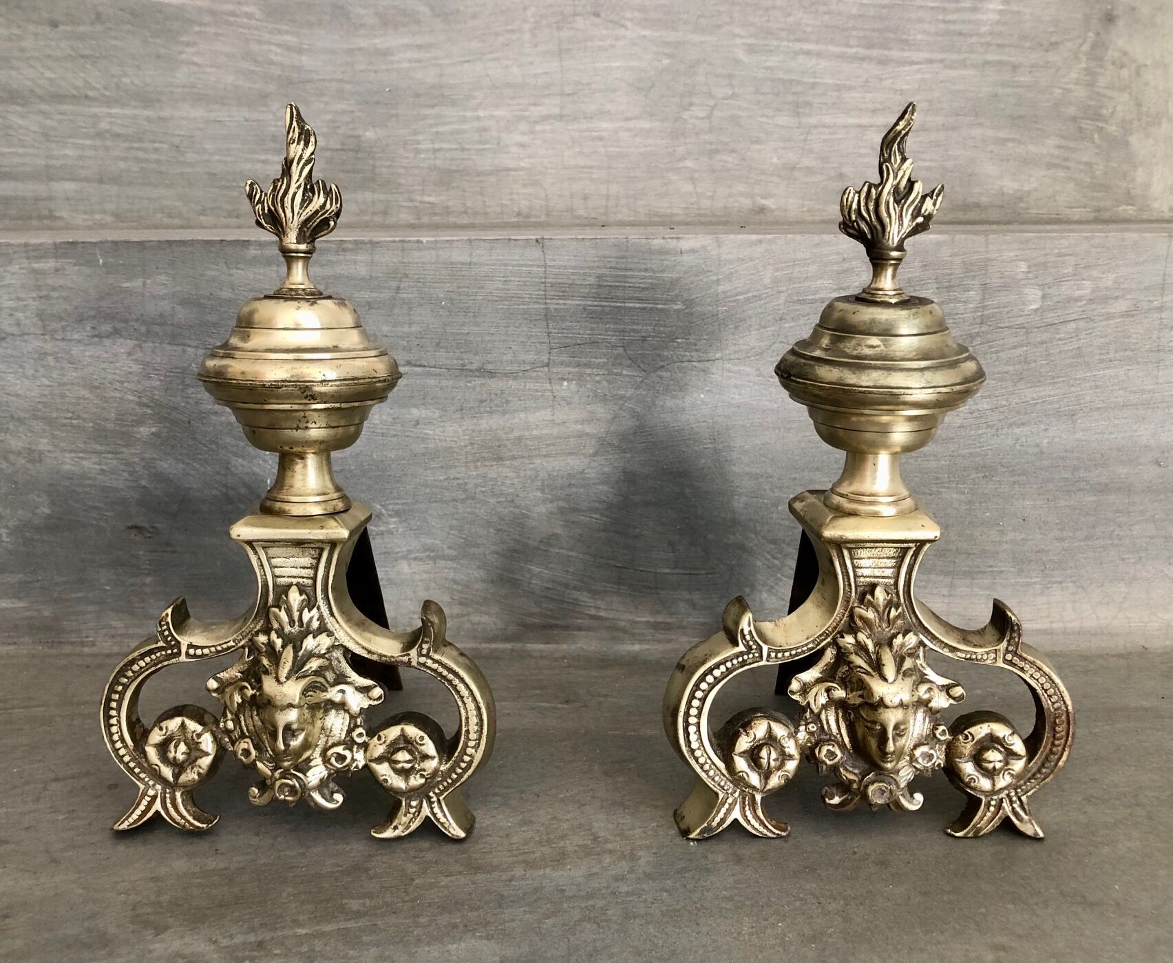 Brass chenets (pair)