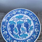 Assiette décorative bleu aux raisins