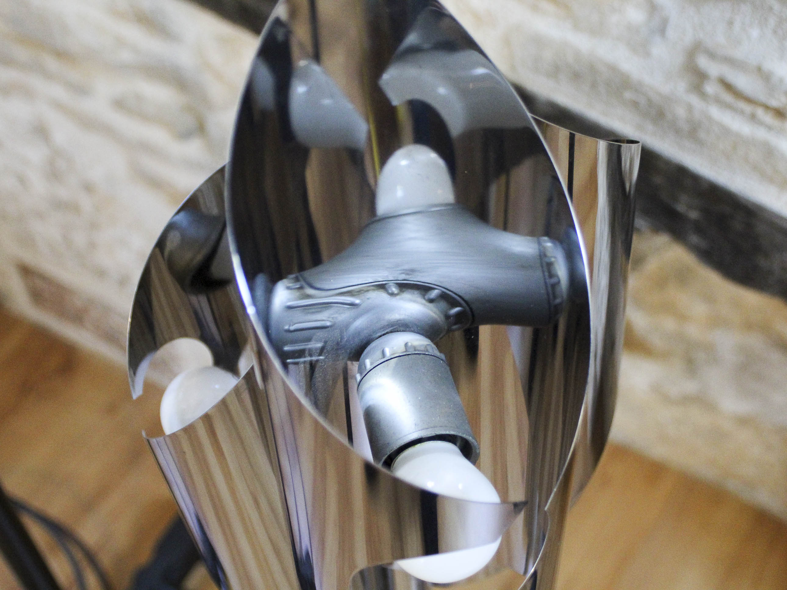 Suspension in chromed metal 3 lights 70s