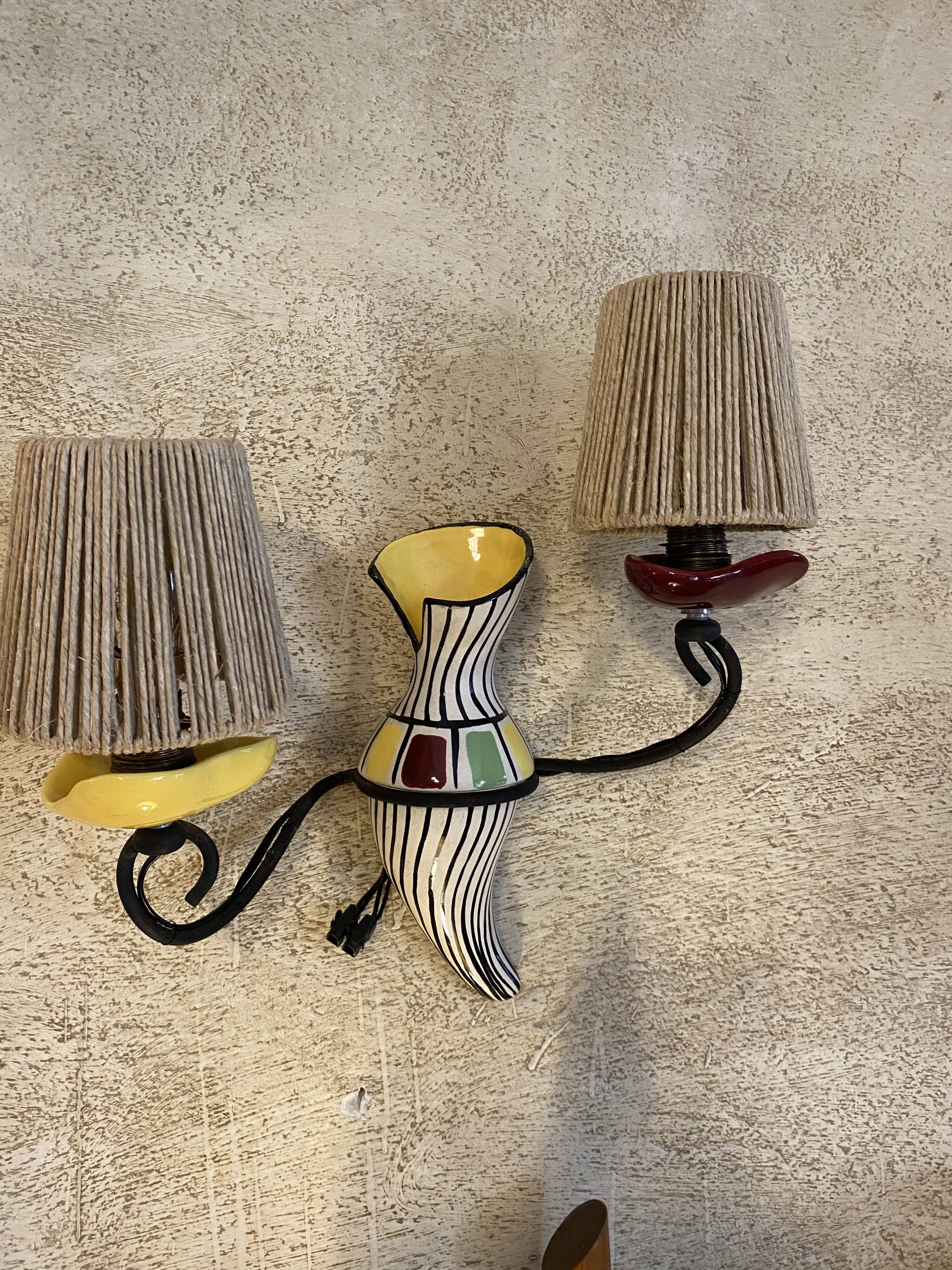 Vintage ceramic wall lights
