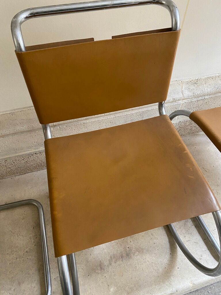 Set of 4 MR chairs by Mies Van der Rohe for Knoll