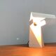 Lampe de table minimaliste en tole de l'ère spatiale italienne des années 60 par G. Grego.