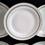 6 Flat plates in Chartres-sur-Cher porcelain, Limoges paste and enamel