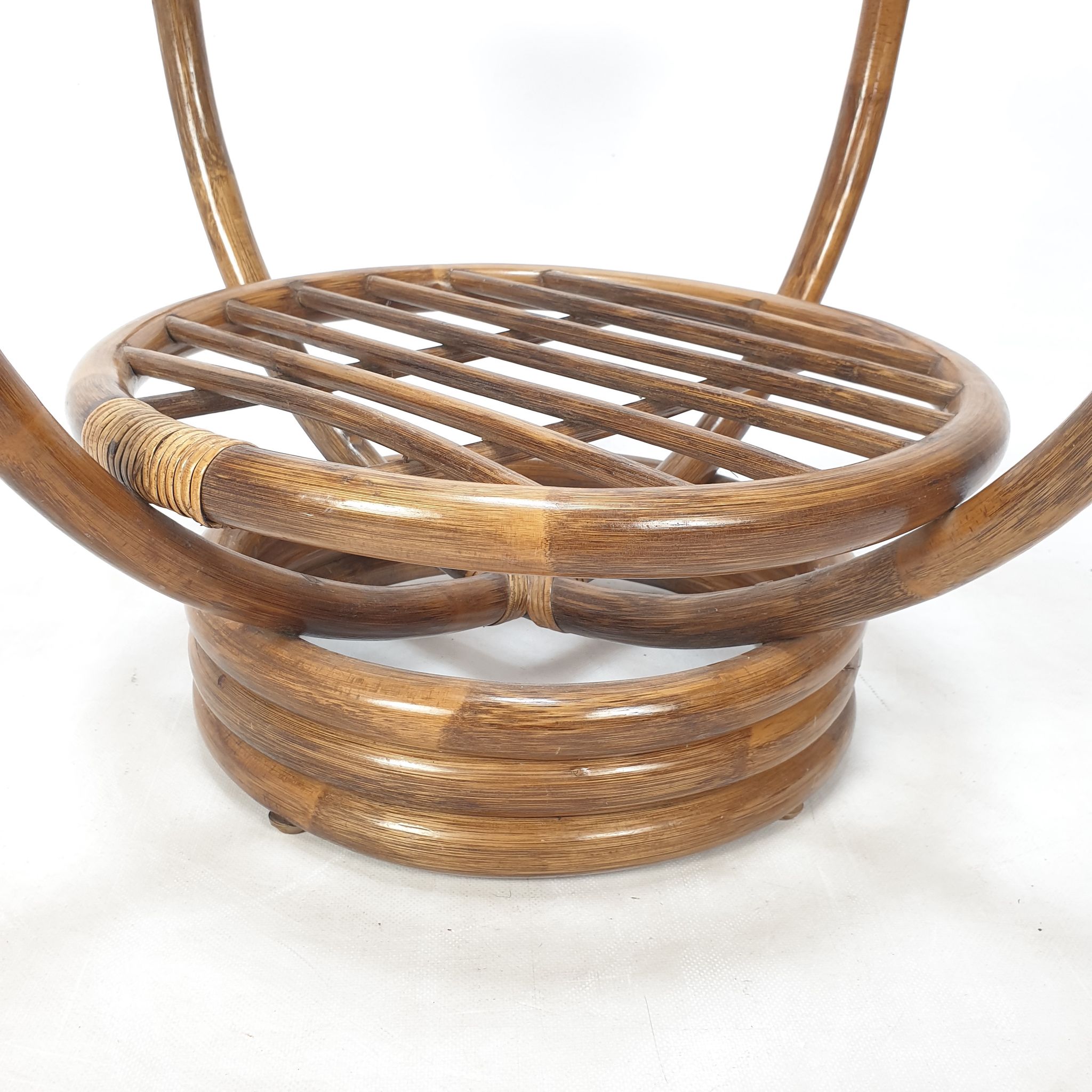Table basse italienne en bambou, années 1980