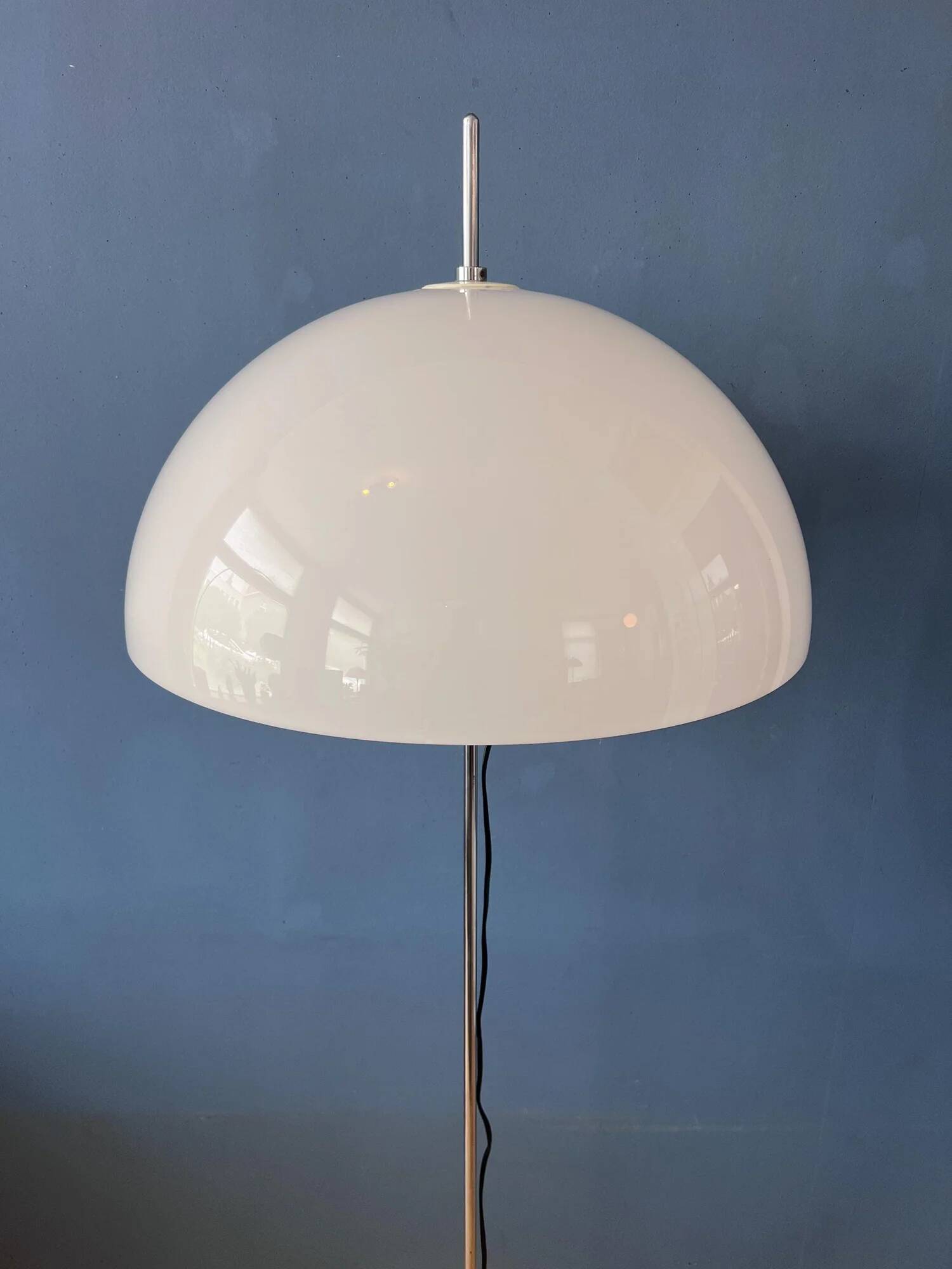 Vintage GEPO Space Age Mushroom Floor Lamp, White Acrylic Glass Shade
