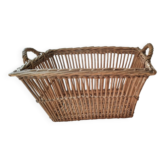 Old rattan laundry basket