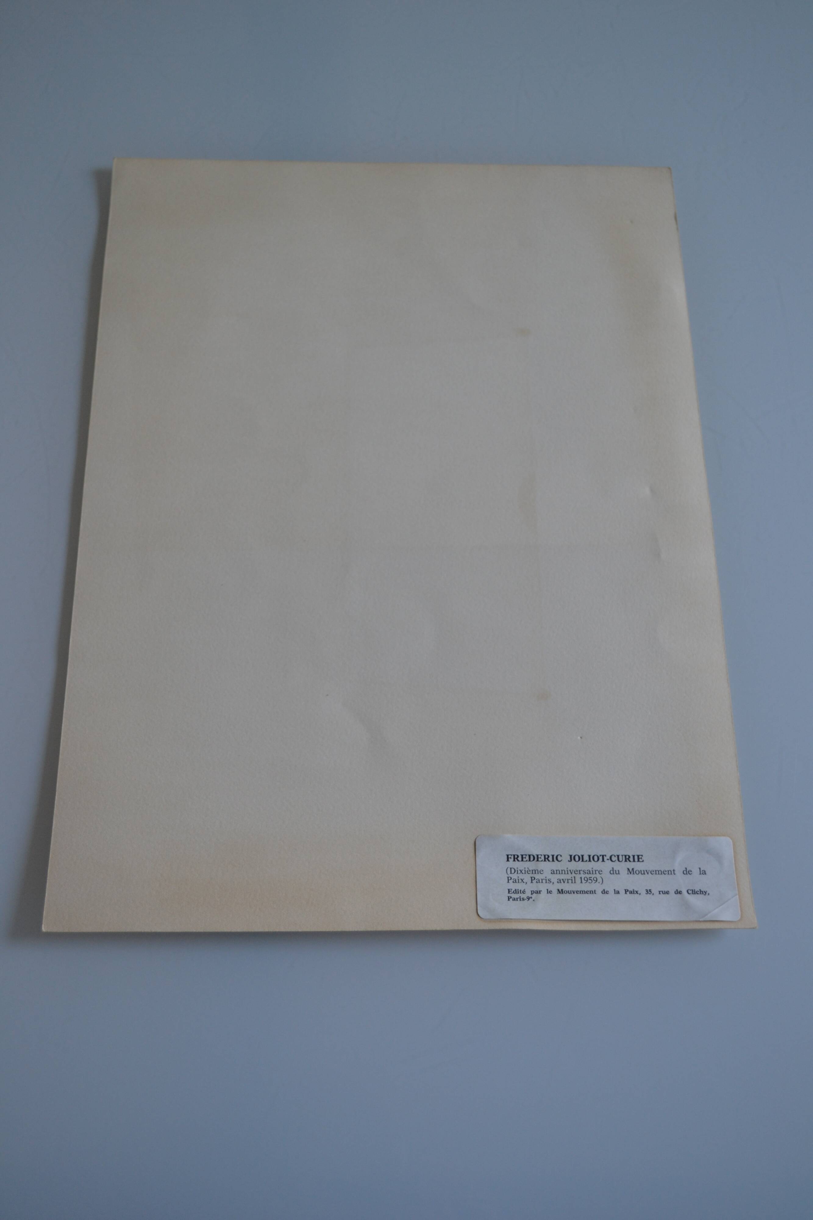 Picasso original lithograph 1959 Frédéric Joliot-Curie 38x28cm
