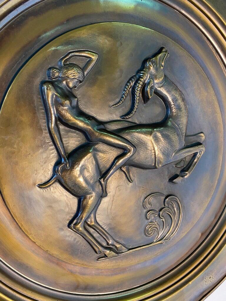 Pair of Italian Art Deco Brass Plate, 1940s
