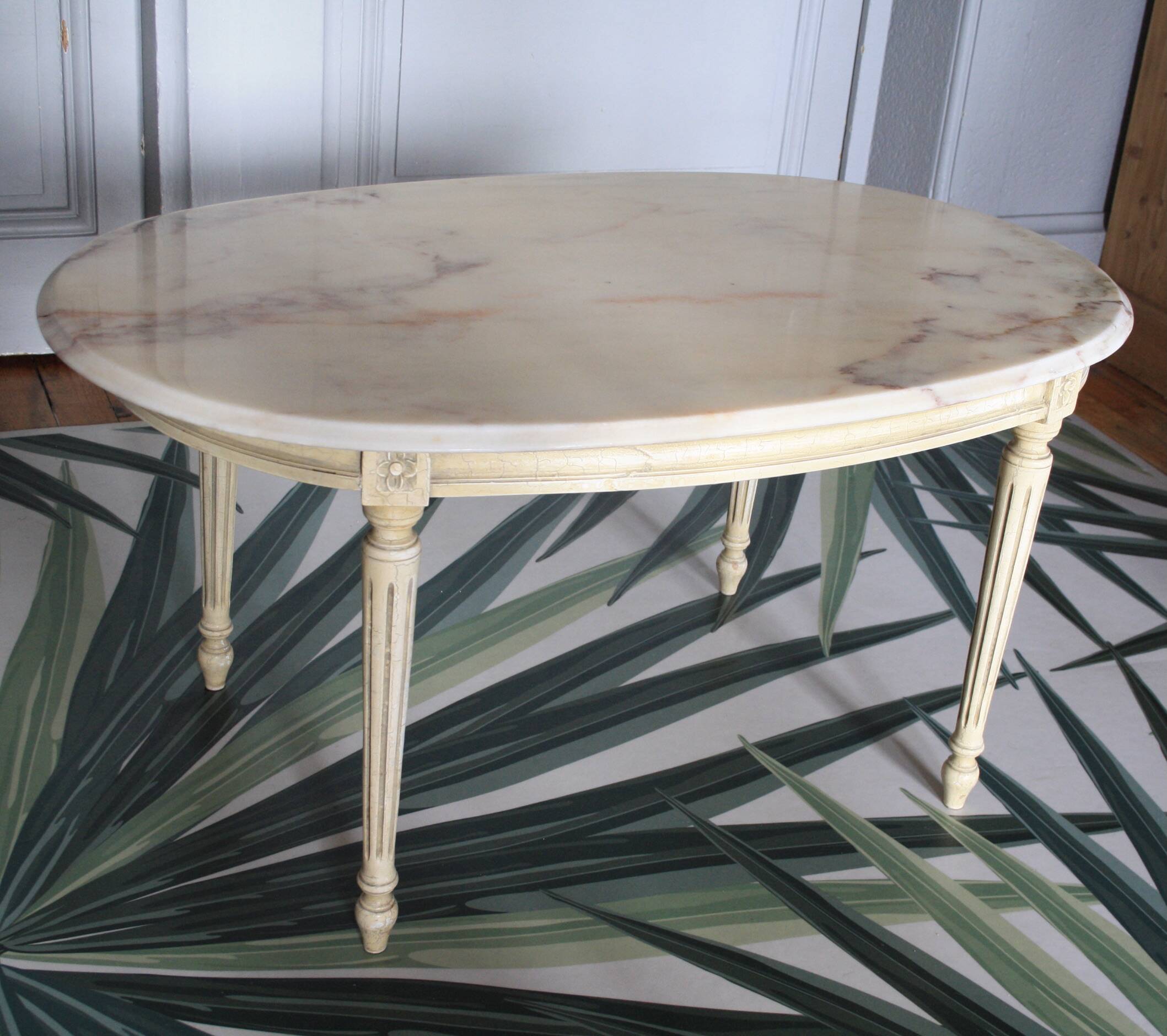 Table basse ovale marbre