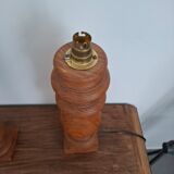 Large turned wooden lamp base