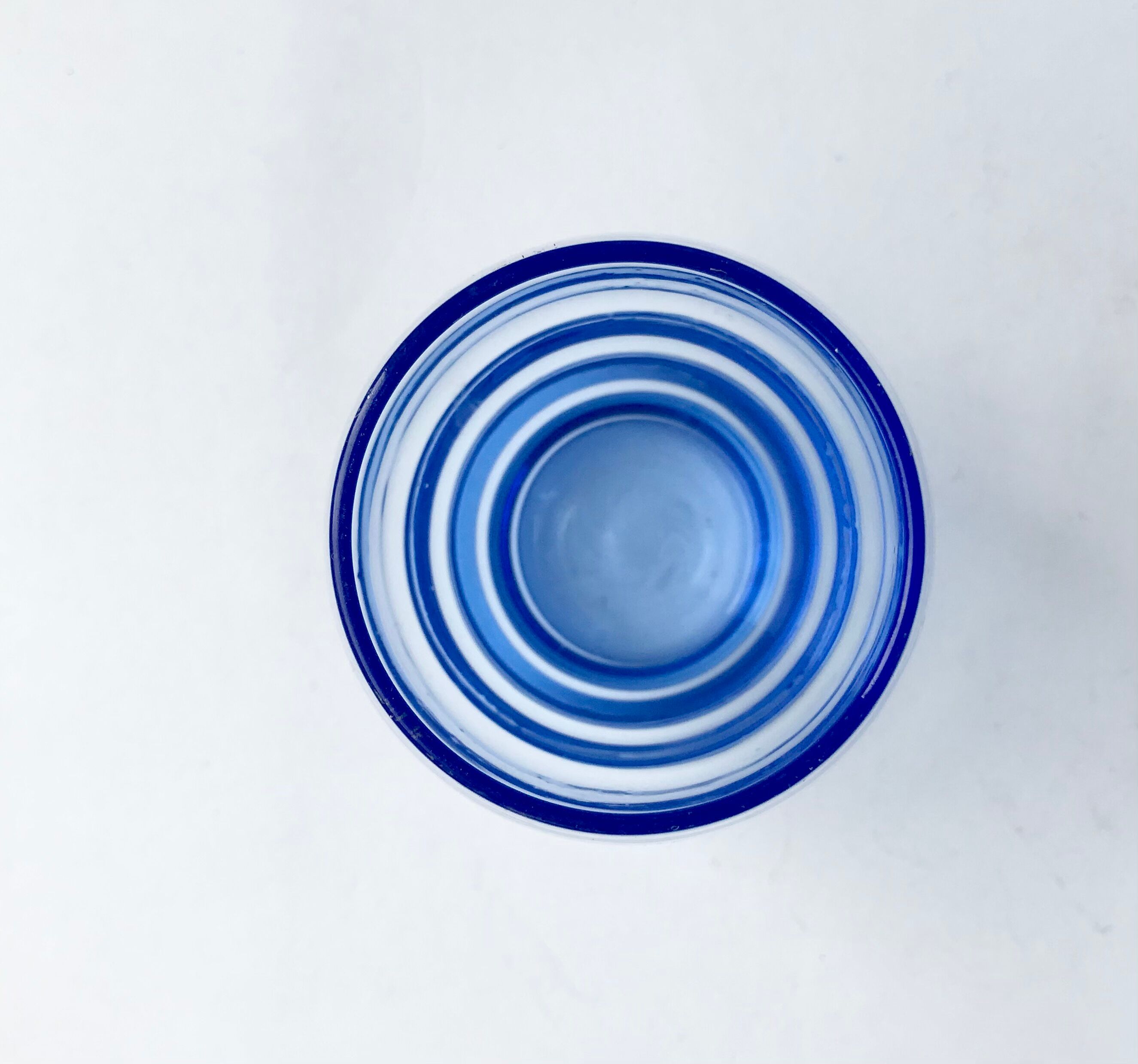 9 old blue glass liquor glasses