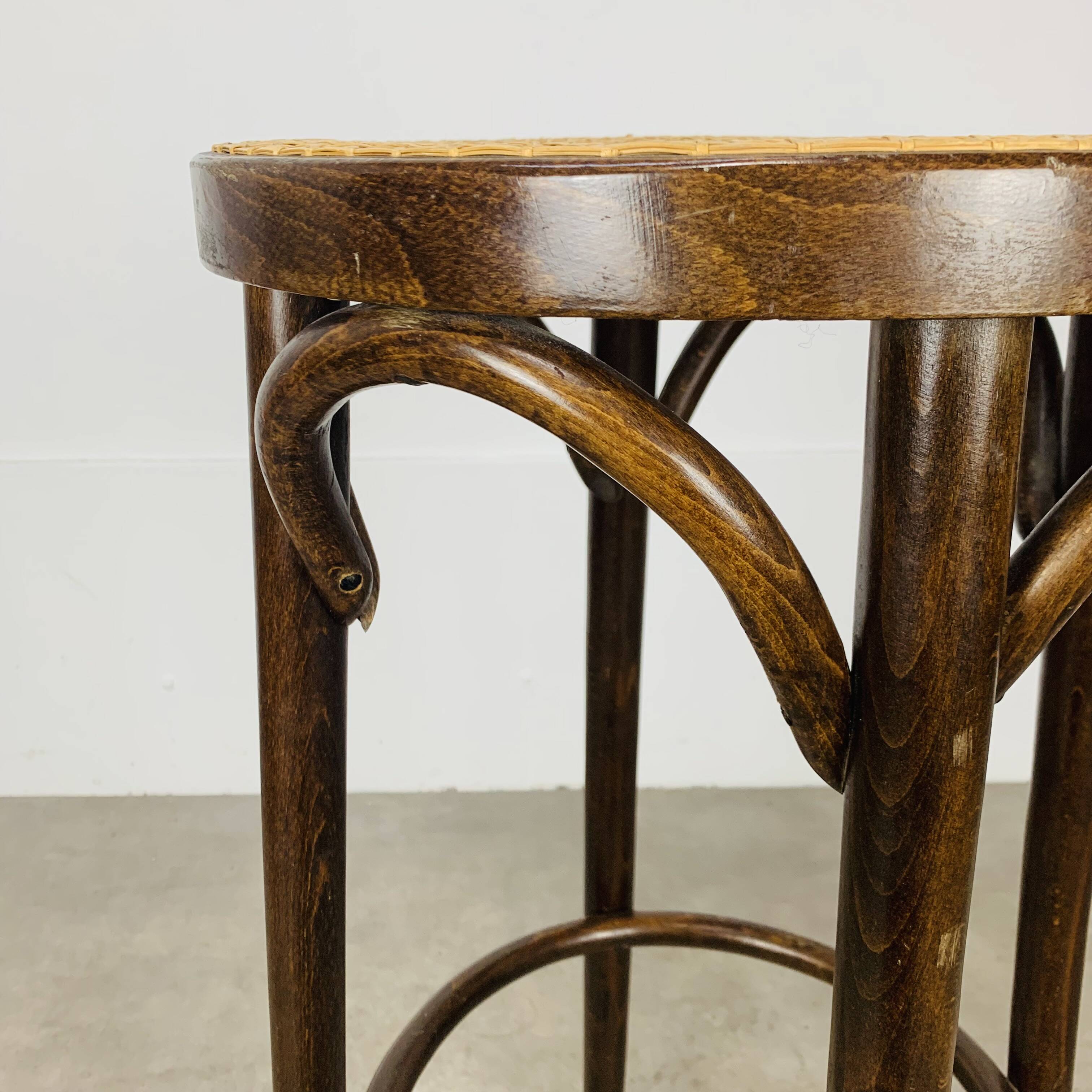 Canework and bentwood bistro bar stool