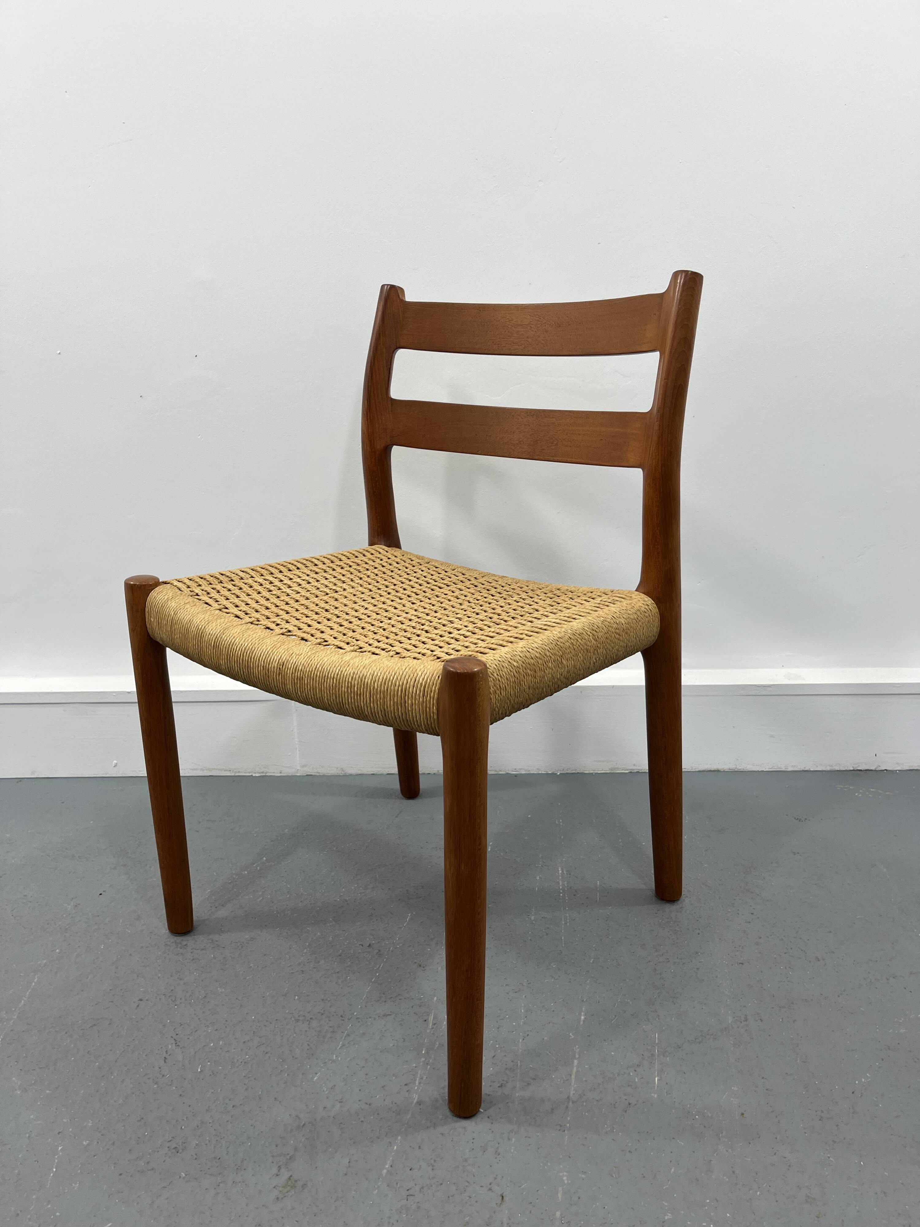 2 Danish Mid-Century Teak Dining Chairs #84 by Niels O. Møller for J. L. Moller