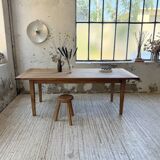 Table de ferme en pin et chêne