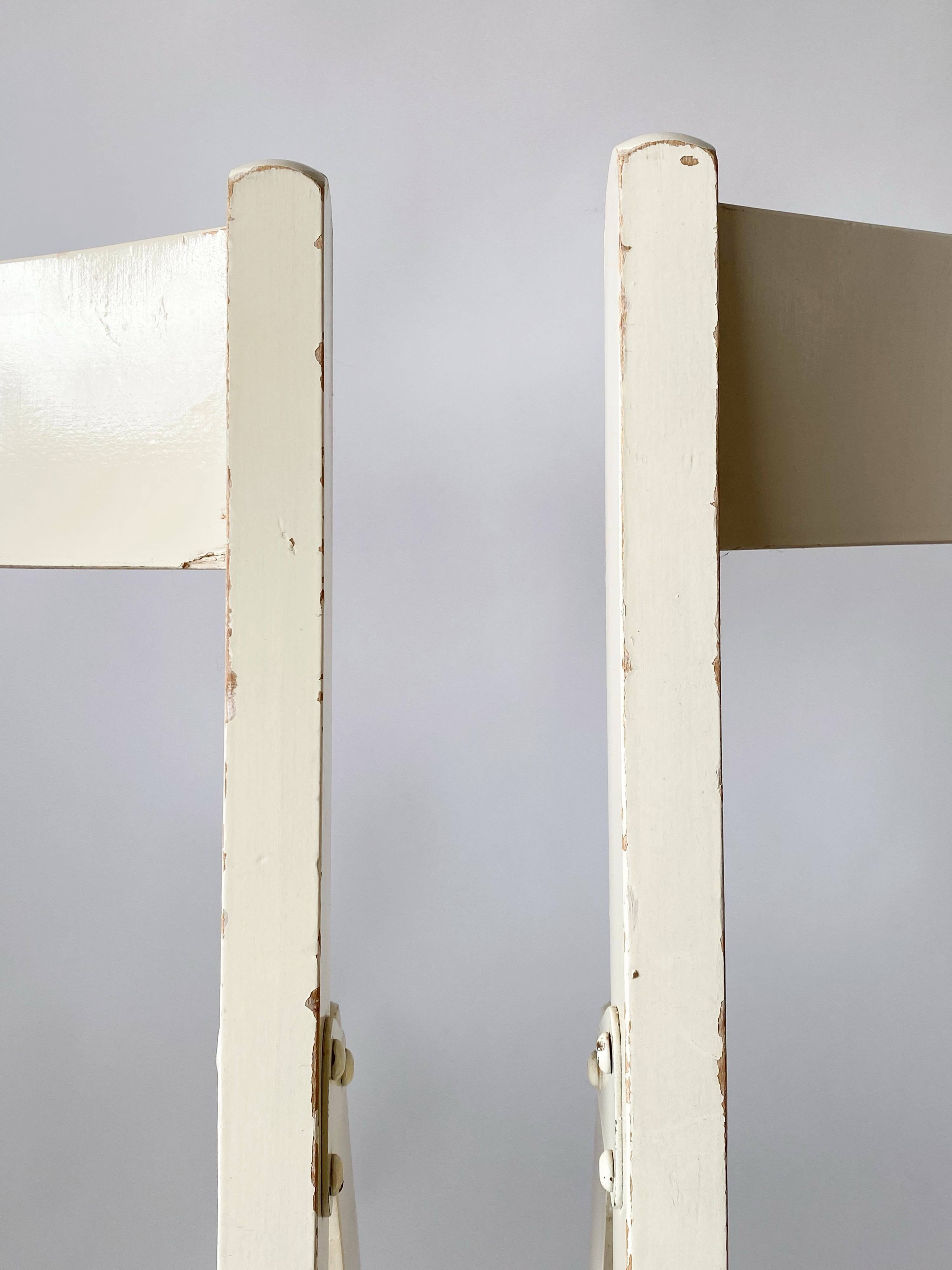 Pair folding chairs caning