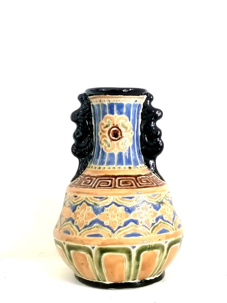 Asian enamelled ceramic vase