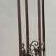 Art Deco chandelier 1930 in leafy wrought iron with 2 green tulip lights