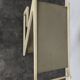 White lacquered Z-shaped rolling dessert trolley with smoked glass from the 1970s.