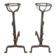 Pair of fire dogs, bucket andirons from the 19th century.