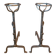 Pair of fire dogs, bucket andirons from the 19th century.