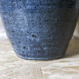 Enameled stoneware vase signed