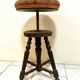 Antique adjustable piano stool in turned wood