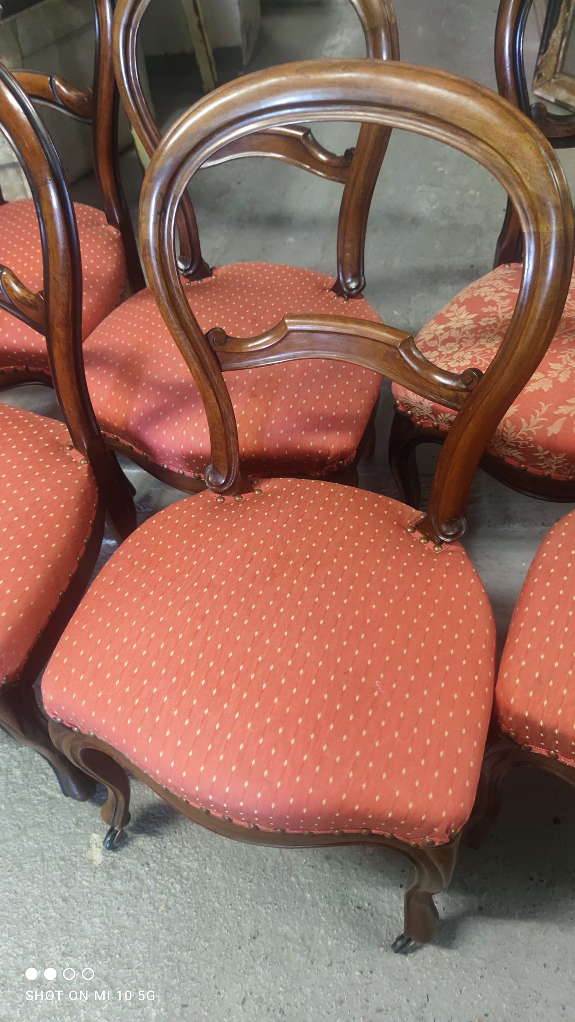 Set of 7 solid walnut chairs circa 1870