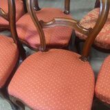 Series of 7 solid walnut chairs circa 1870