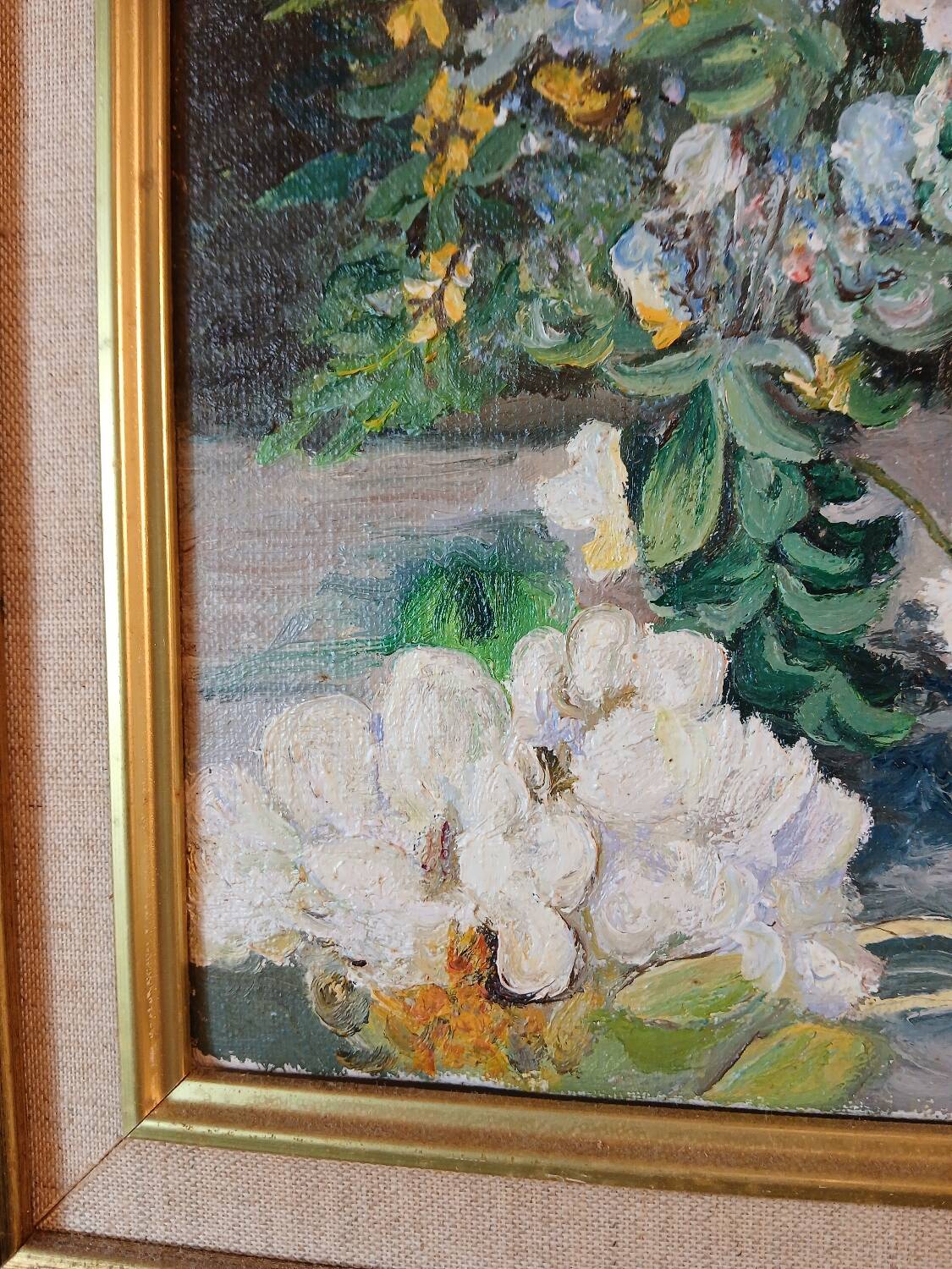 Floral still life 1988 – Karl-Heinz Stricker – vintage gilt frame