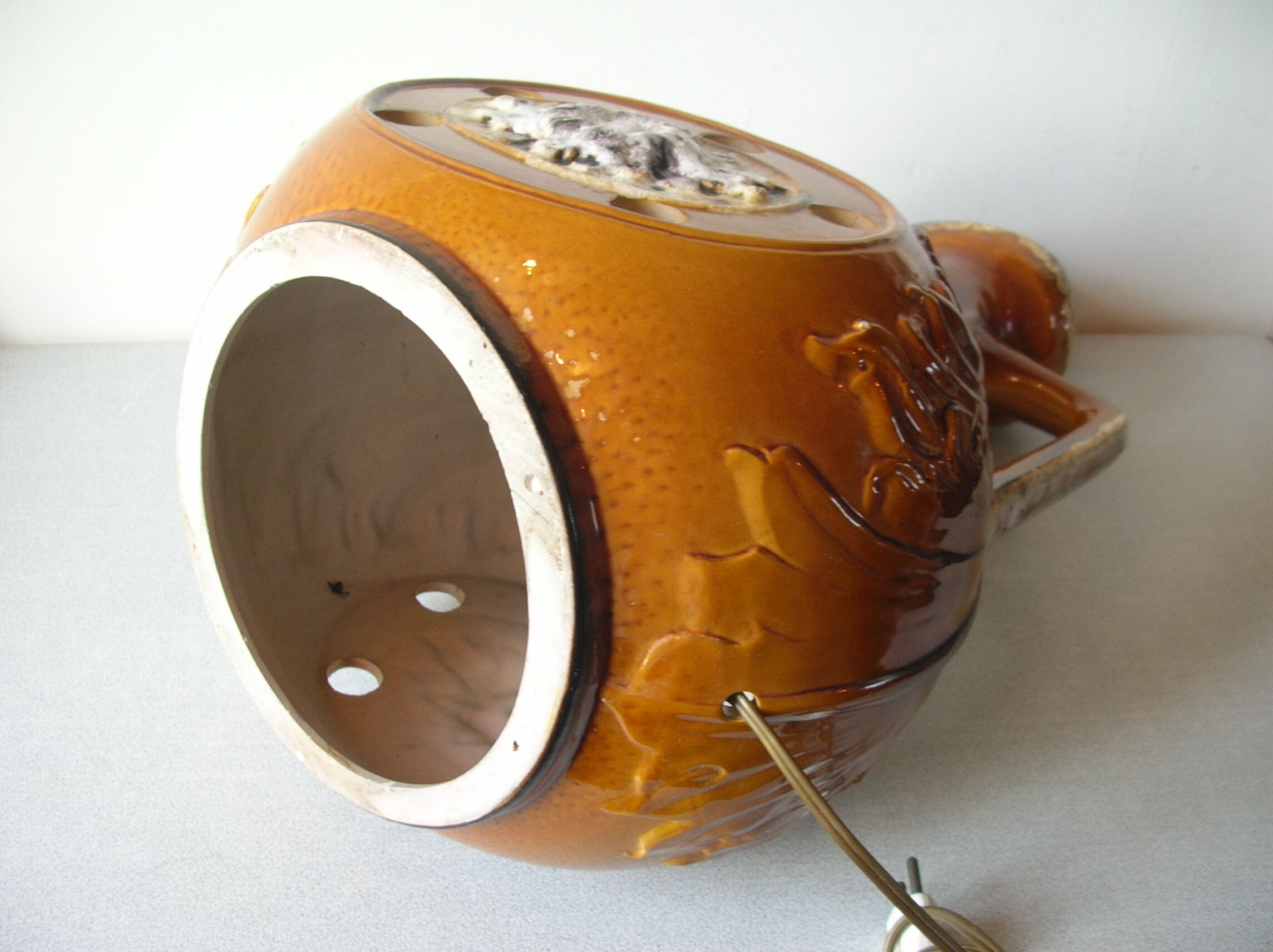 Floor lamp foot 2 burners 1970