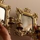 Appliques en laiton antique avec miroirs, Suède