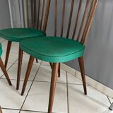 Lot of 3 bistro chairs model 740V maison Baumann vintage 1960