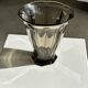 Smoked molded glass vase H:17cm