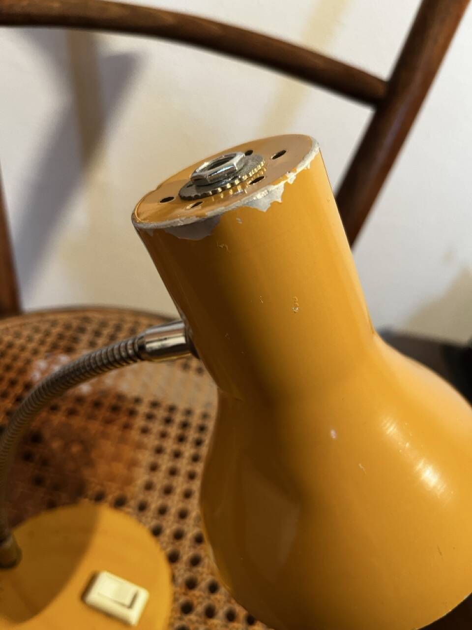 Bedside desk lamp, aluminium, vintage anni '50, italia